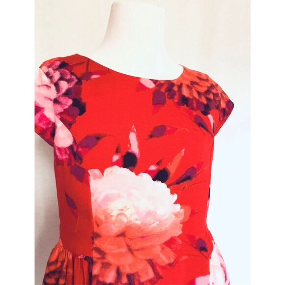 GapKIDS GAP Girls 10 Red Floral Print Dress - Picture 2 of 4